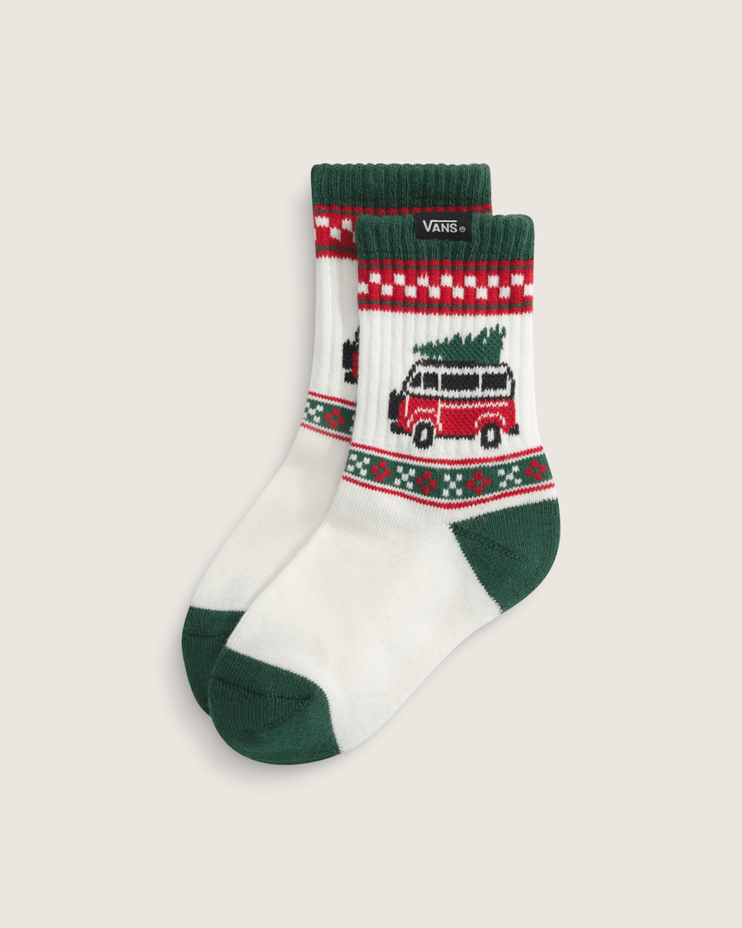 Vans Toddler Winter Family Trip Crew Socks in Marshmallow White
