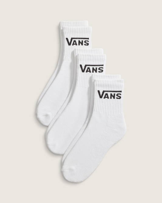 Vans Classic Half Crew Socks 3-Pack in White