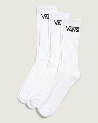 Vans Classic Crew Socks 3-Pack in White