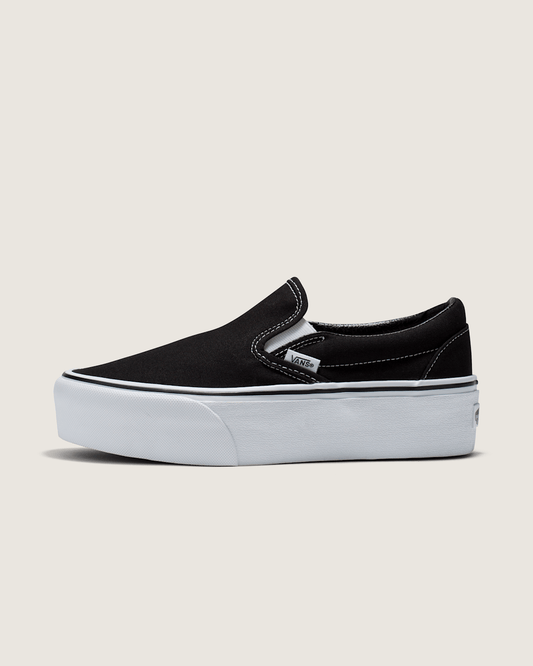 Vans Classic Slip-On Platform Shoe in Black / True White