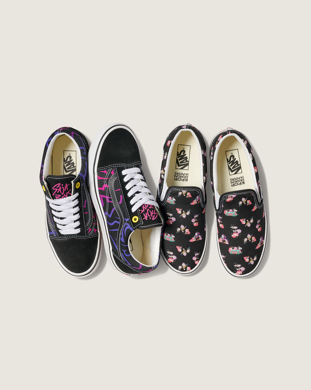 Vans KPop Demon Hunters x Vans Classic Slip-On Shoe in Kpop Demon Hunters Black
