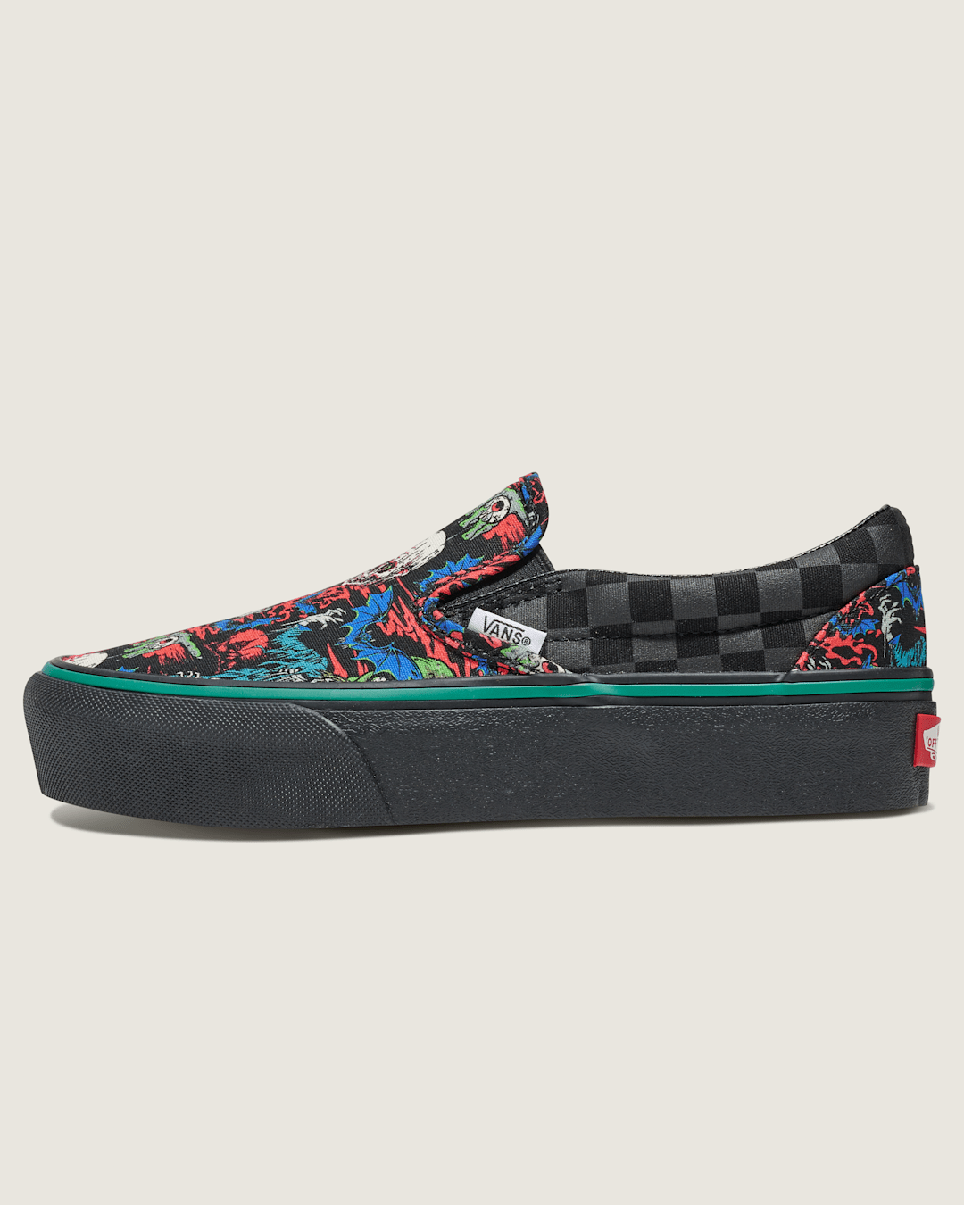 Vans Customs Classic Slip-On Platform Halloween Shoe in Customs