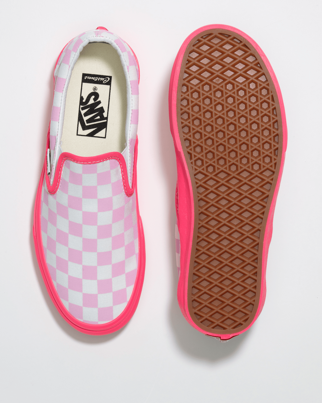 Vans Customs Classic Slip-On Checkerboard Wide Shoe in Customs