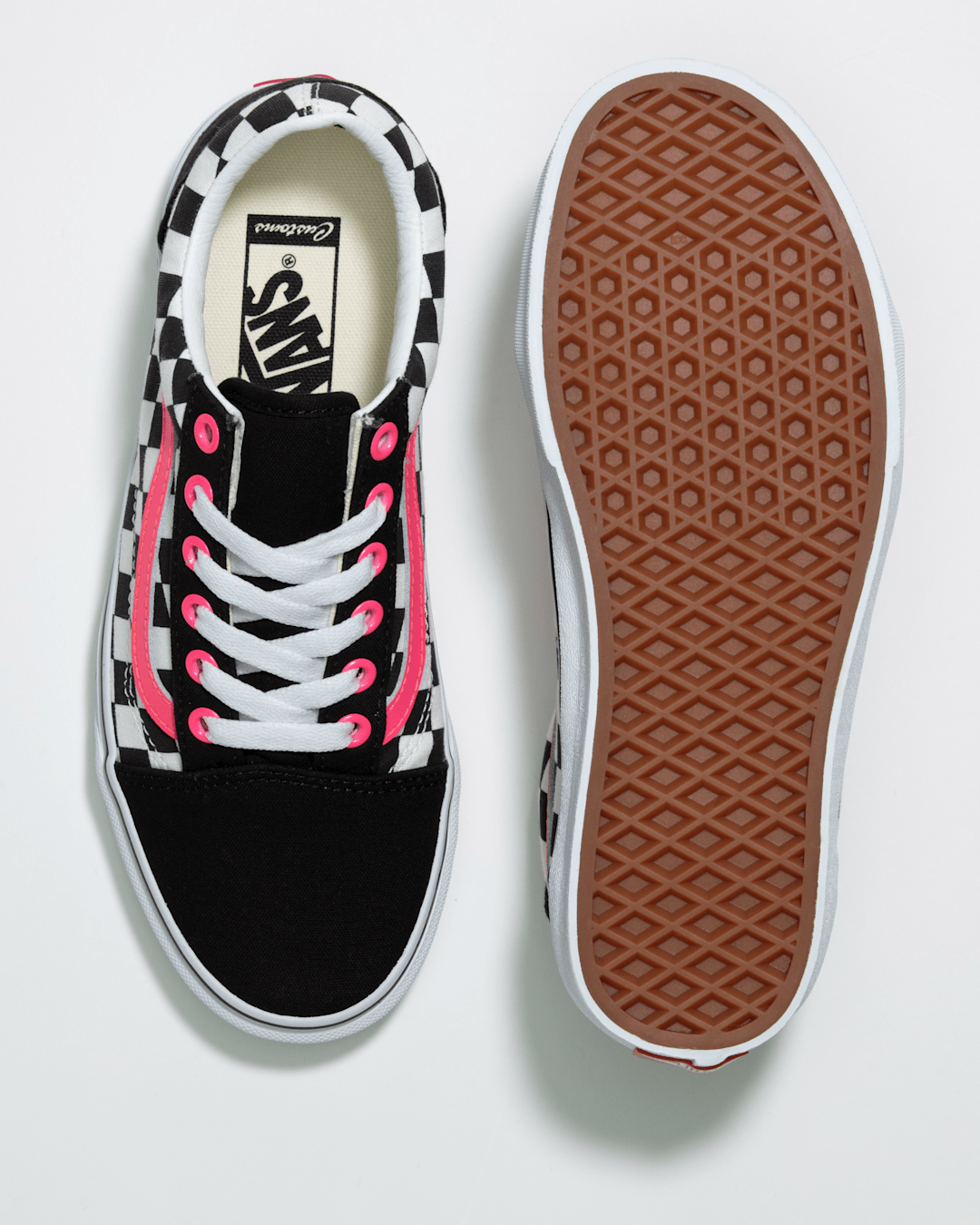 Vans Customs Old Skool Checkerboard Wide Shoe in Customs