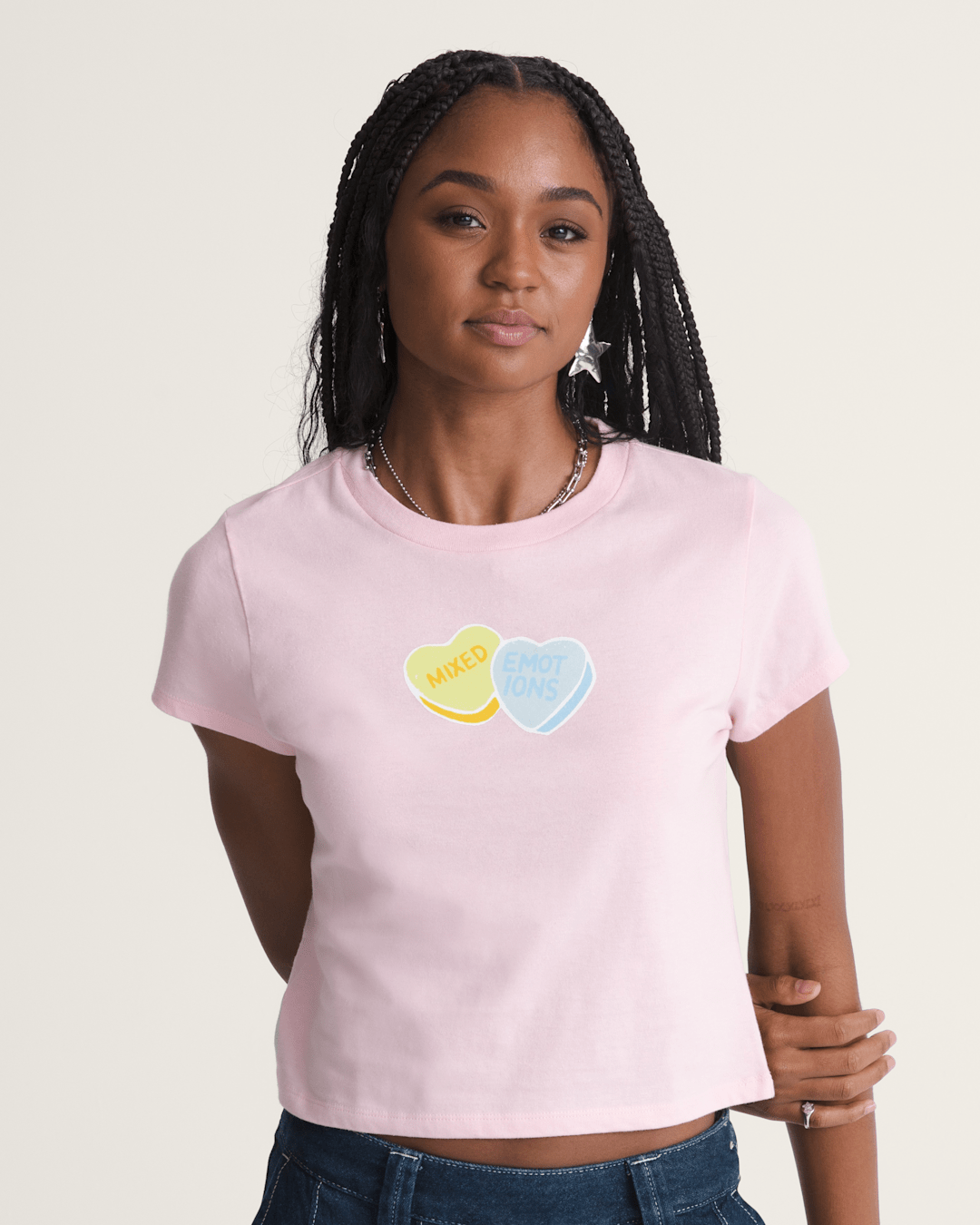 Vans Candy Mixed Emo T-Shirt in Coral Blush Pink