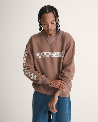 Vans Waffle Shop Checkerboard Vans Style Crew Sweatshirt in Brown