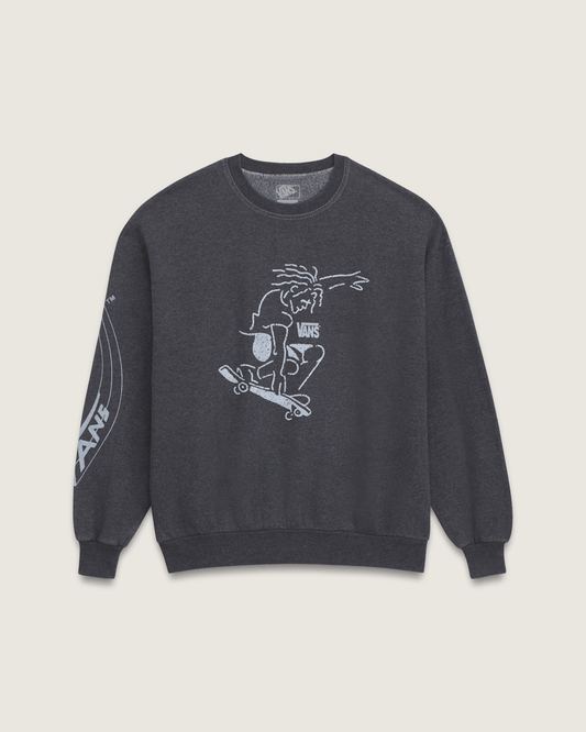Vans Waffle Shop Skate Crest Crewneck Sweatshirt in Charcoal Grey