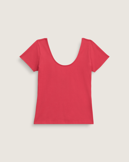 Vans Double Scoop T-Shirt in Crimson Haze Red