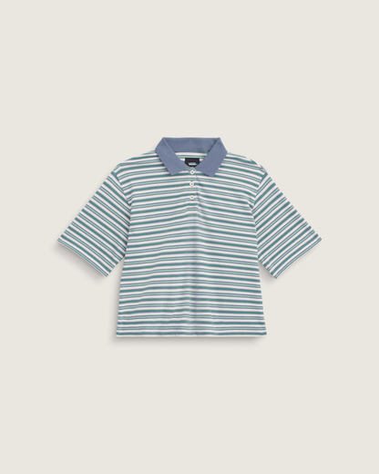 Vans Swing Knit Polo Shirt in Glacial Slate Blue