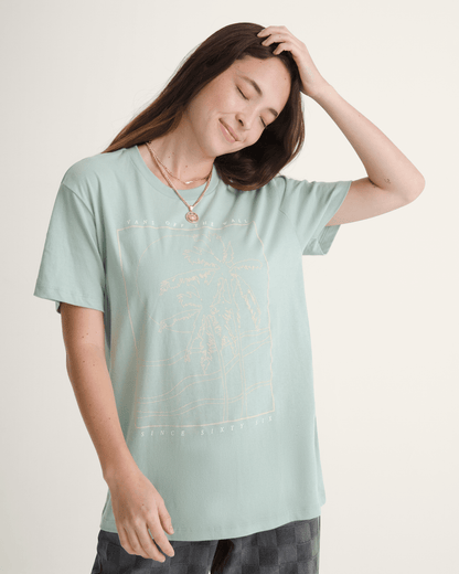 Vans Sunset Palm BFF T-Shirt in Grey Mint Green
