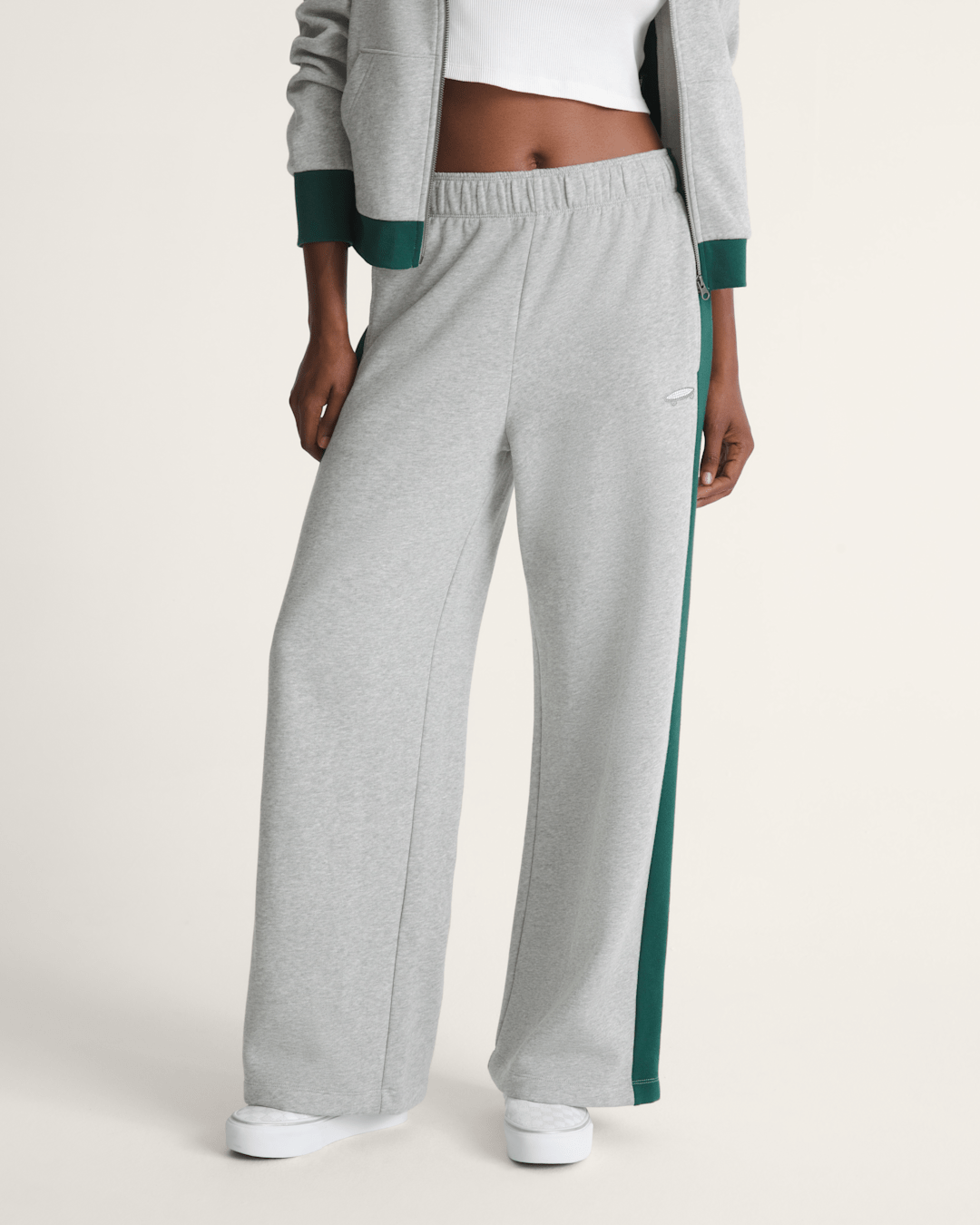 Vans Rookie Track Sweatpants in Grey / Emerald Green
