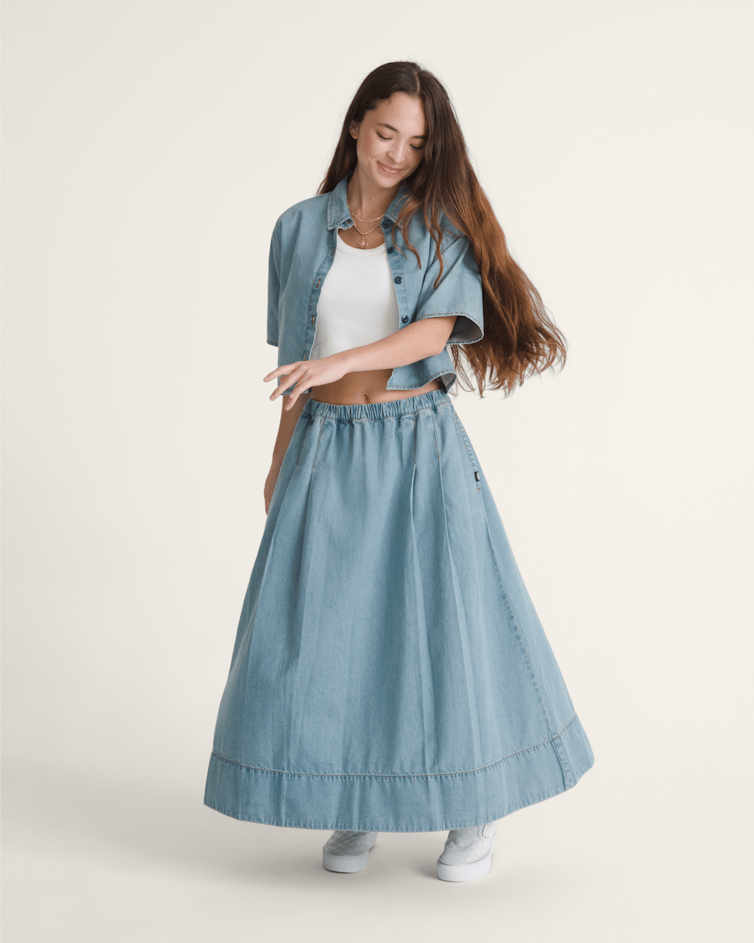 Vans Francesca Full Skirt in True Navy Blue