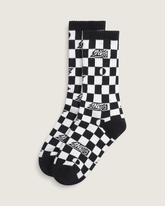 Vans Kids Checkerboard Ticker Crew Socks in Black