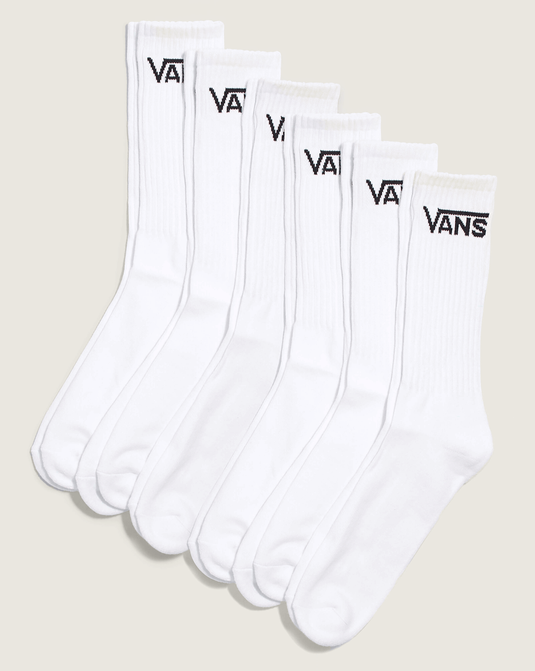 Vans Classic Crew Socks 6-Pack in White