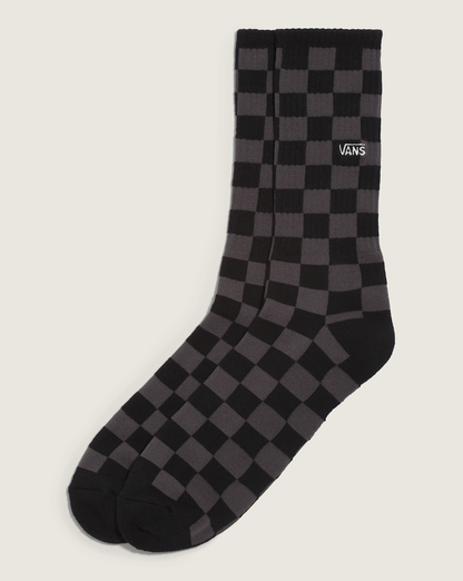 Vans Checkerboard Crew Socks in Checkerboard Black / Charcoal