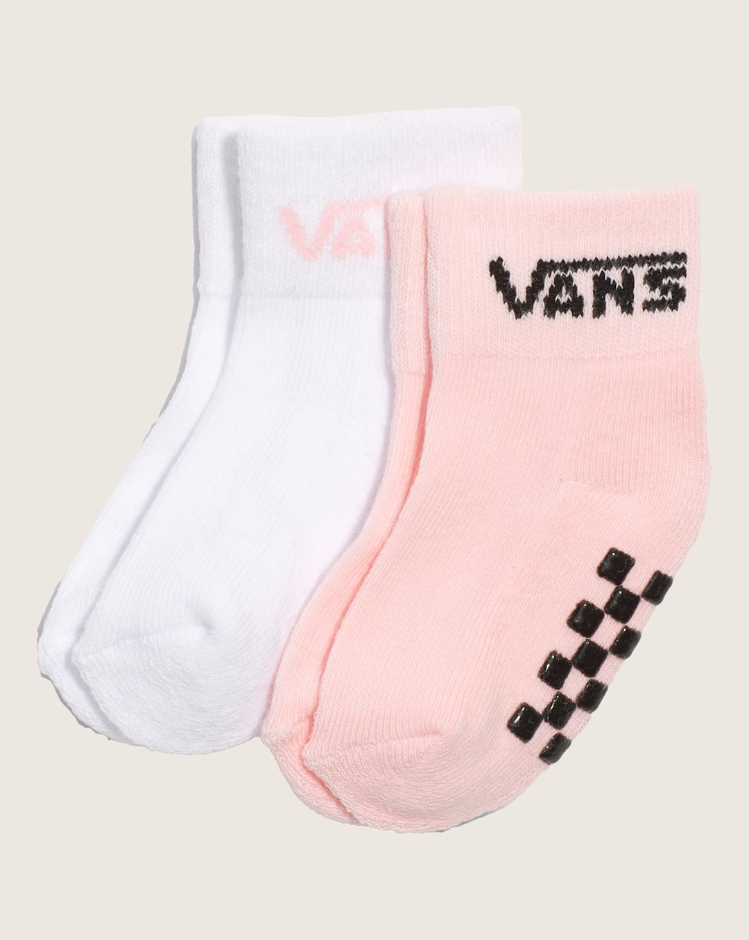 Vans Infant Classic Crew Socks 2-Pack in Powder Pink