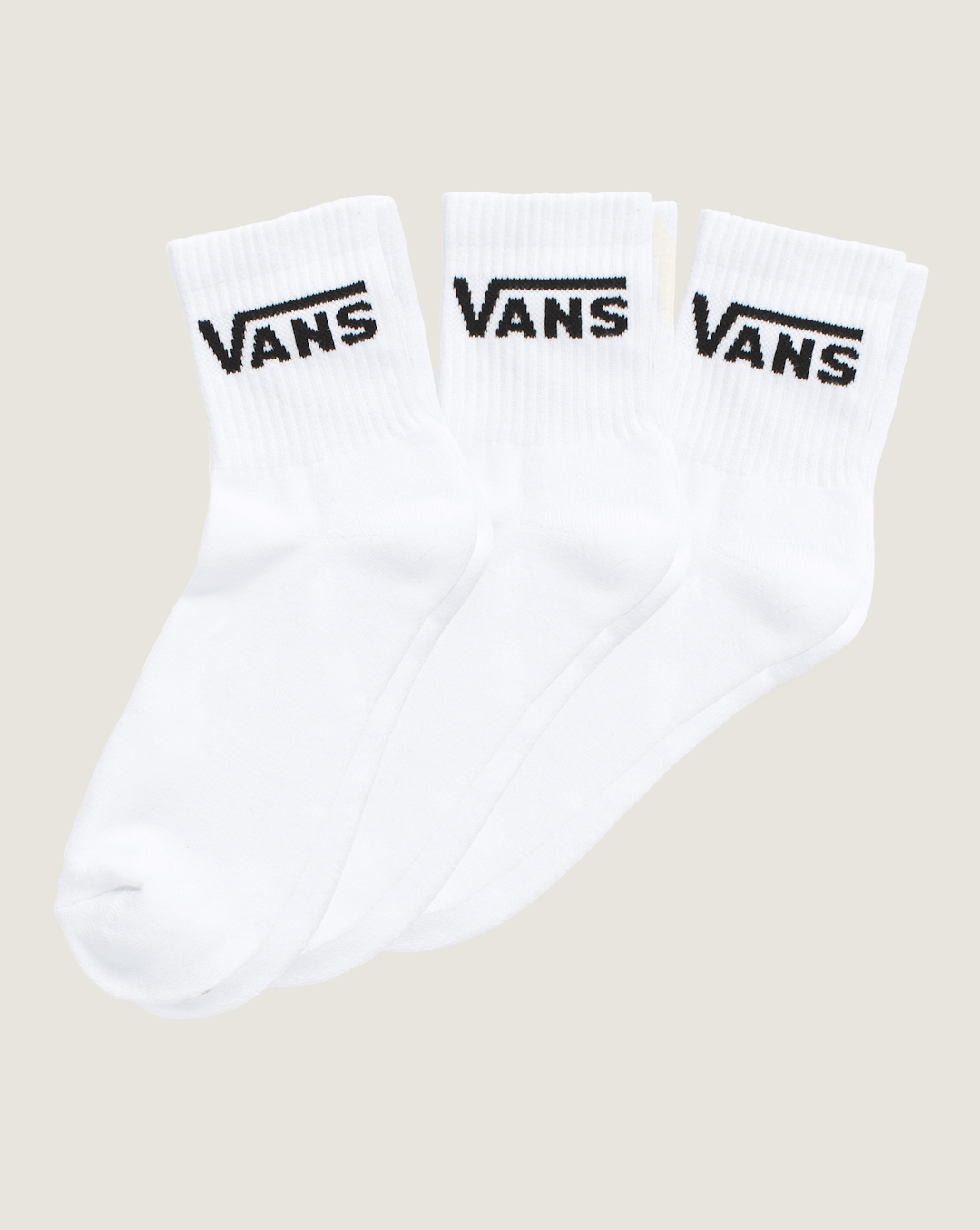 Vans Kids Classic Half Crew Socks 3-Pack in White