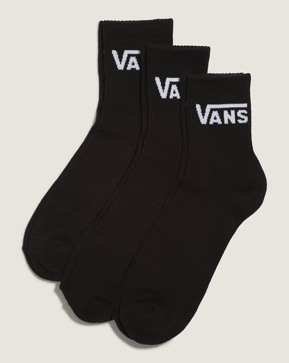 Vans Kids Classic Half Crew Socks 3-Pack in Black