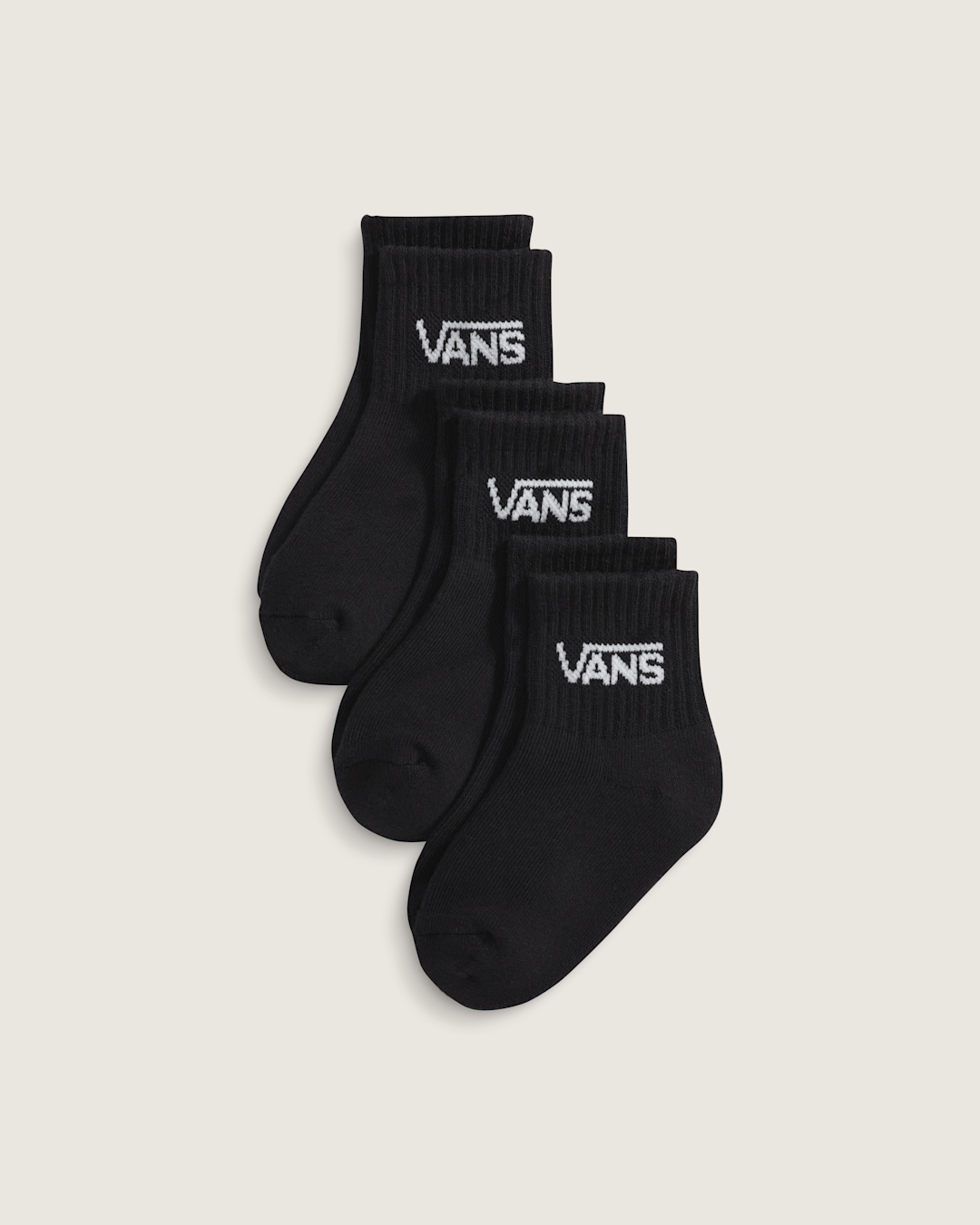 Vans Kids Classic Crew Socks 3-Pack in Black