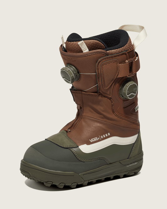 Vans Womens Viaje Range Edition X Hana Beaman Snowboard Boot in Brown / Grape Leaf Green