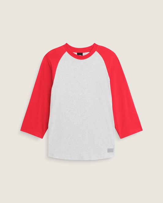 Vans Standard Raglan T-Shirt in Crimson Haze Red / Ash Heather Grey