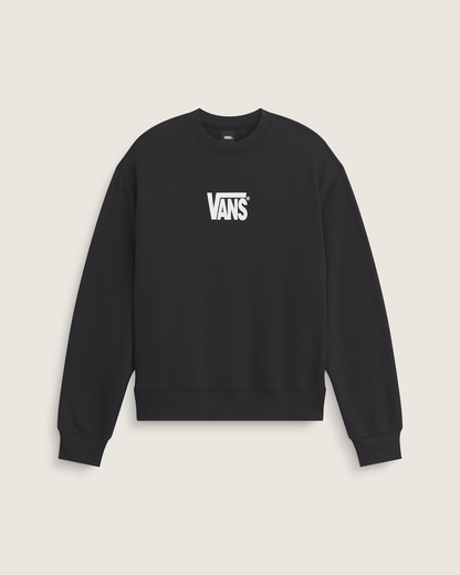 Vans Stretch Logo Crew Sweatshirt in Black / White
