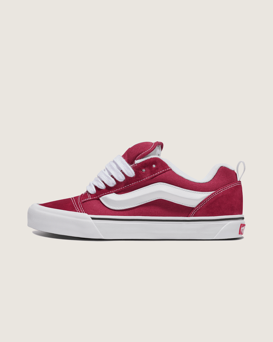Vans Knu Skool Shoe in Rhododendron Red
