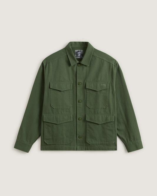 Vans Skate Military Overshirt by Atiba Jefferson in Atiba Pine Forest Green