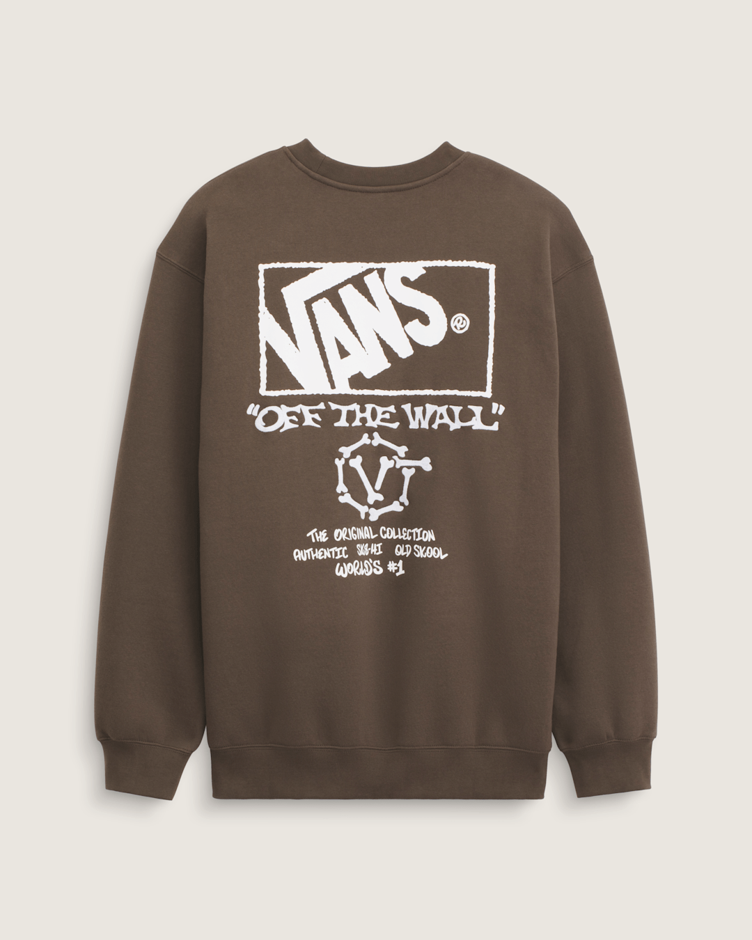 Vans Circle Bones Formula Crew Sweatshirt in Coal Brown