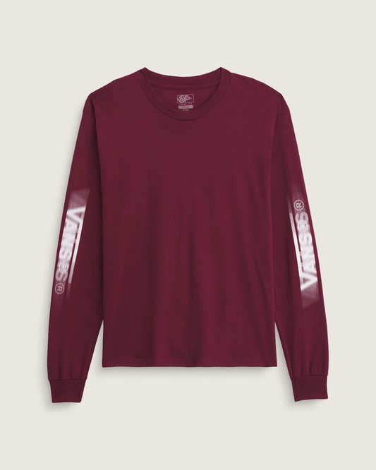 Vans Blur Drop Long Sleeve T-Shirt in Burgundy