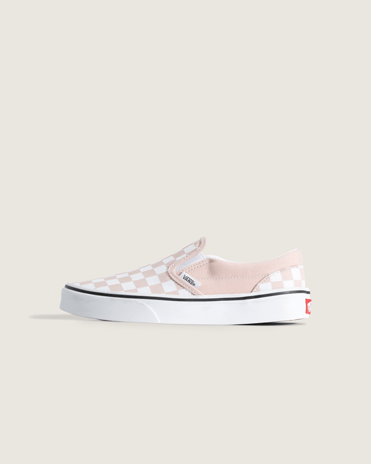 Vans Big Kids Classic Slip-On Checkerboard Shoe in Checkerboard Sepia Rose