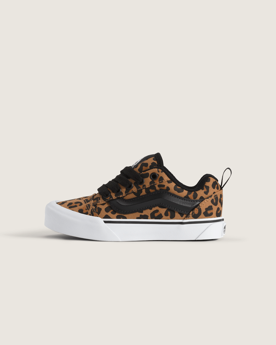 Vans Big Kids' Knu Skool Shoe in Leopard Brown / Black