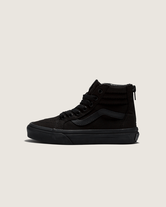 Vans Little Kids Sk8-Hi Zip Checkerboard Shoe in Checkerboard Black / Black