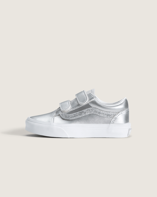 Vans Little Kids Old Skool V Shoe in Dazzled Lunar Rock Grey