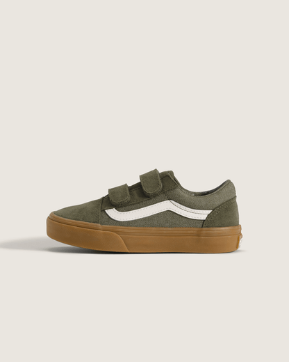 Vans Little Kids Old Skool V Shoe in Green