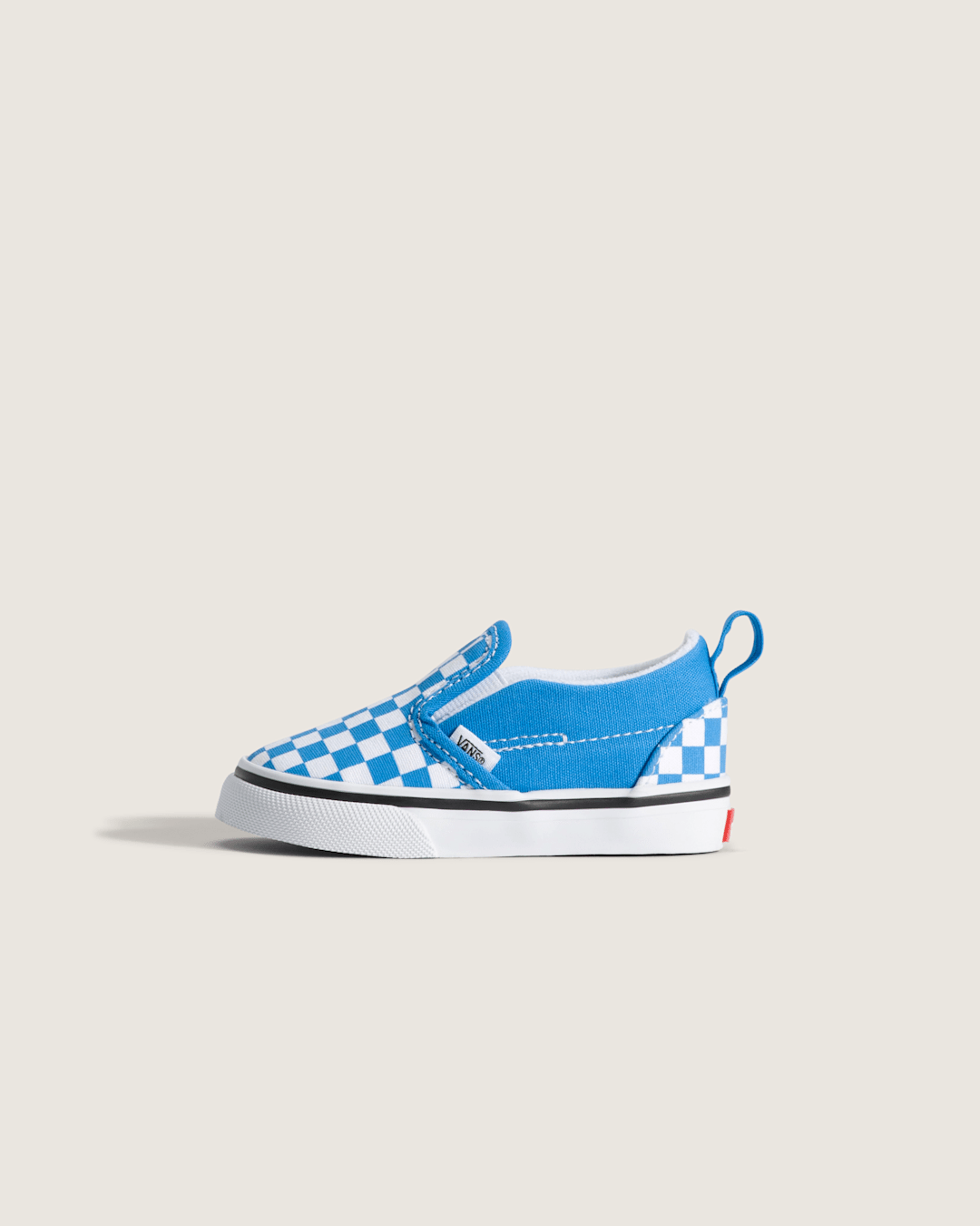 Vans Toddler Classic Slip-On V Checkerboard Shoe in Checkerboard Bright Azure Blue