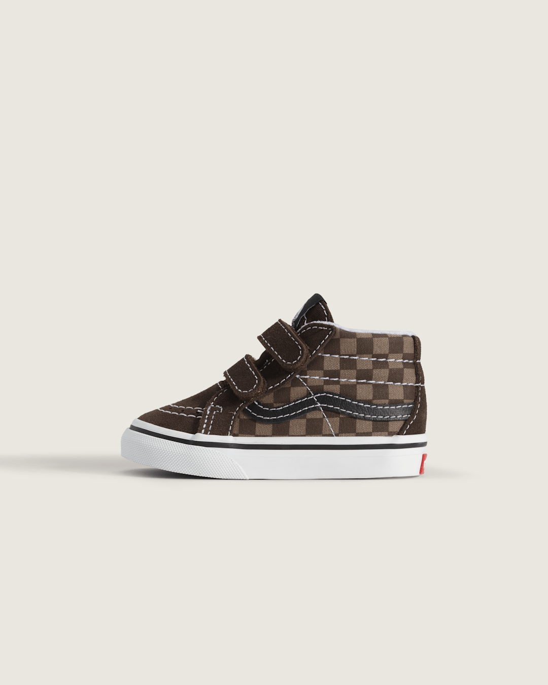 Vans Toddler Sk8-Mid V Checkerboard Shoe in Checkerboard Brown