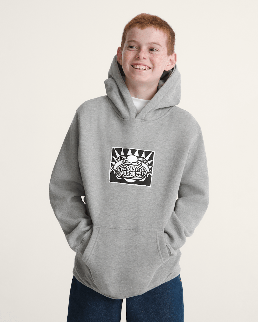 Vans Kids Vans Mouf Pullover Hoodie in Cement Heather Grey