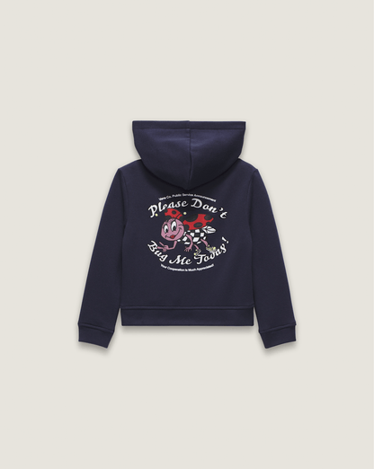 Vans Little Kids Dont Bug Me Zip Hoodie in Parisian Night Blue