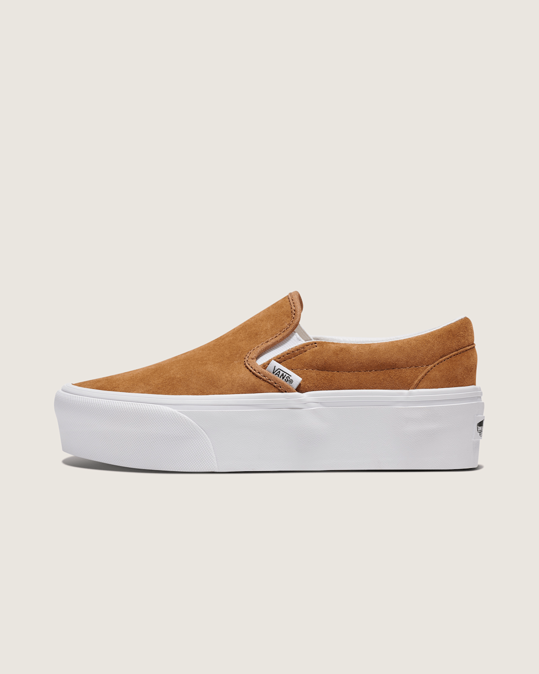 Vans Classic Slip-On Platform Shoe in Chipmunk Brown