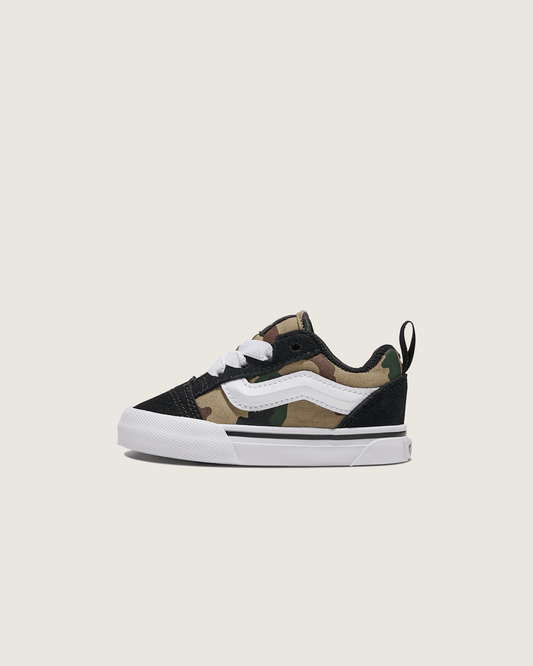Vans Toddler Knu Skool Shoe in Camo Jungle Green